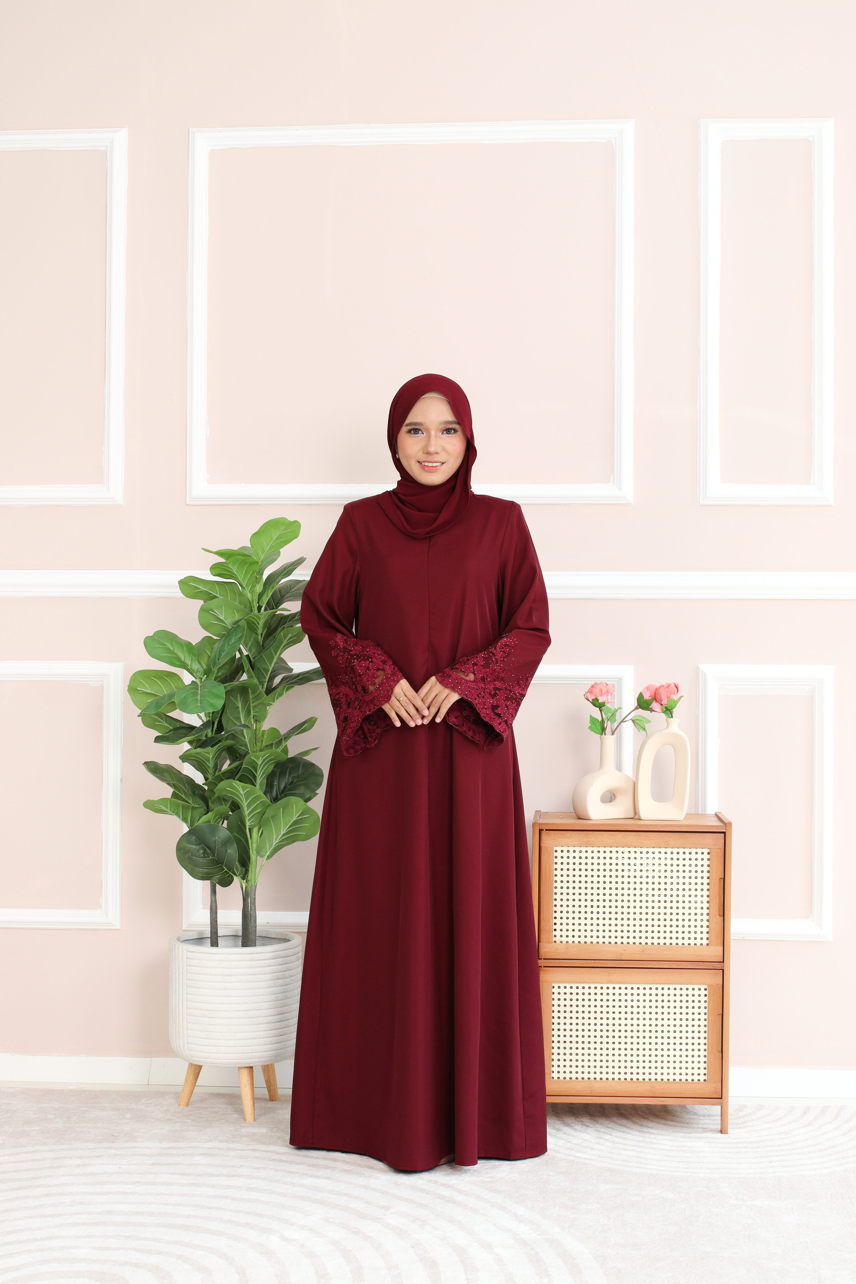 ABAYA LOFA - Maroon