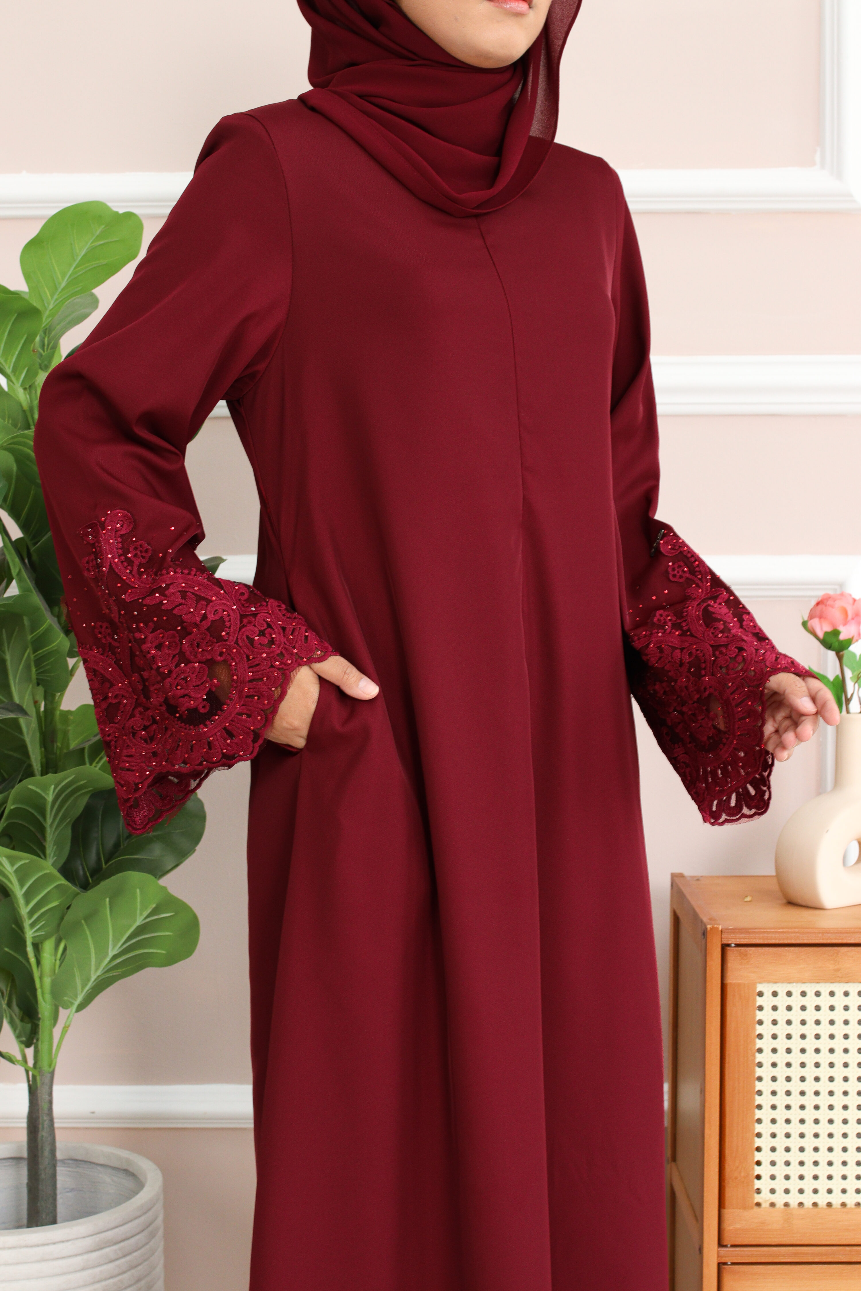 ABAYA LOFA - Maroon
