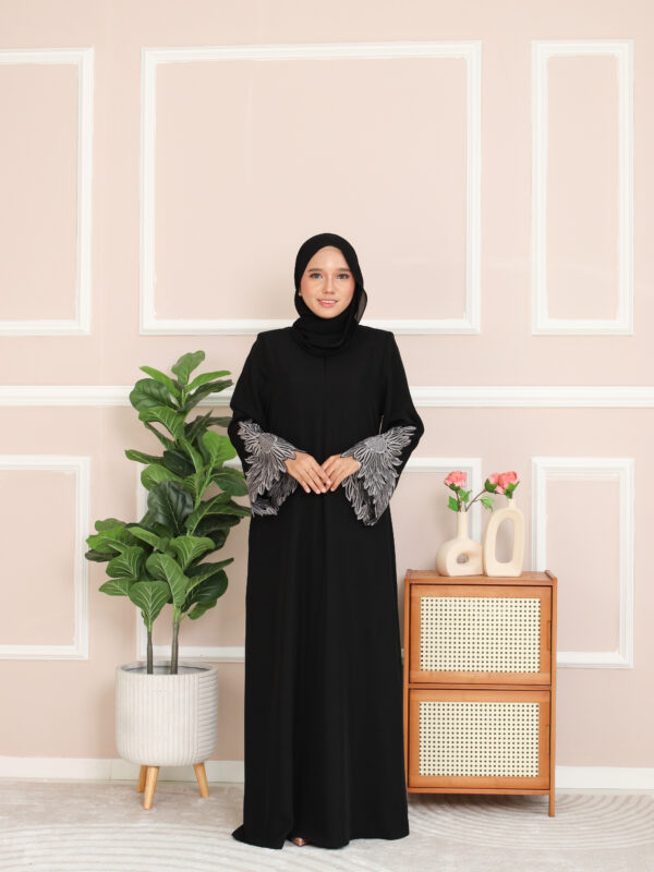 ABAYA DHIA- Black Silver