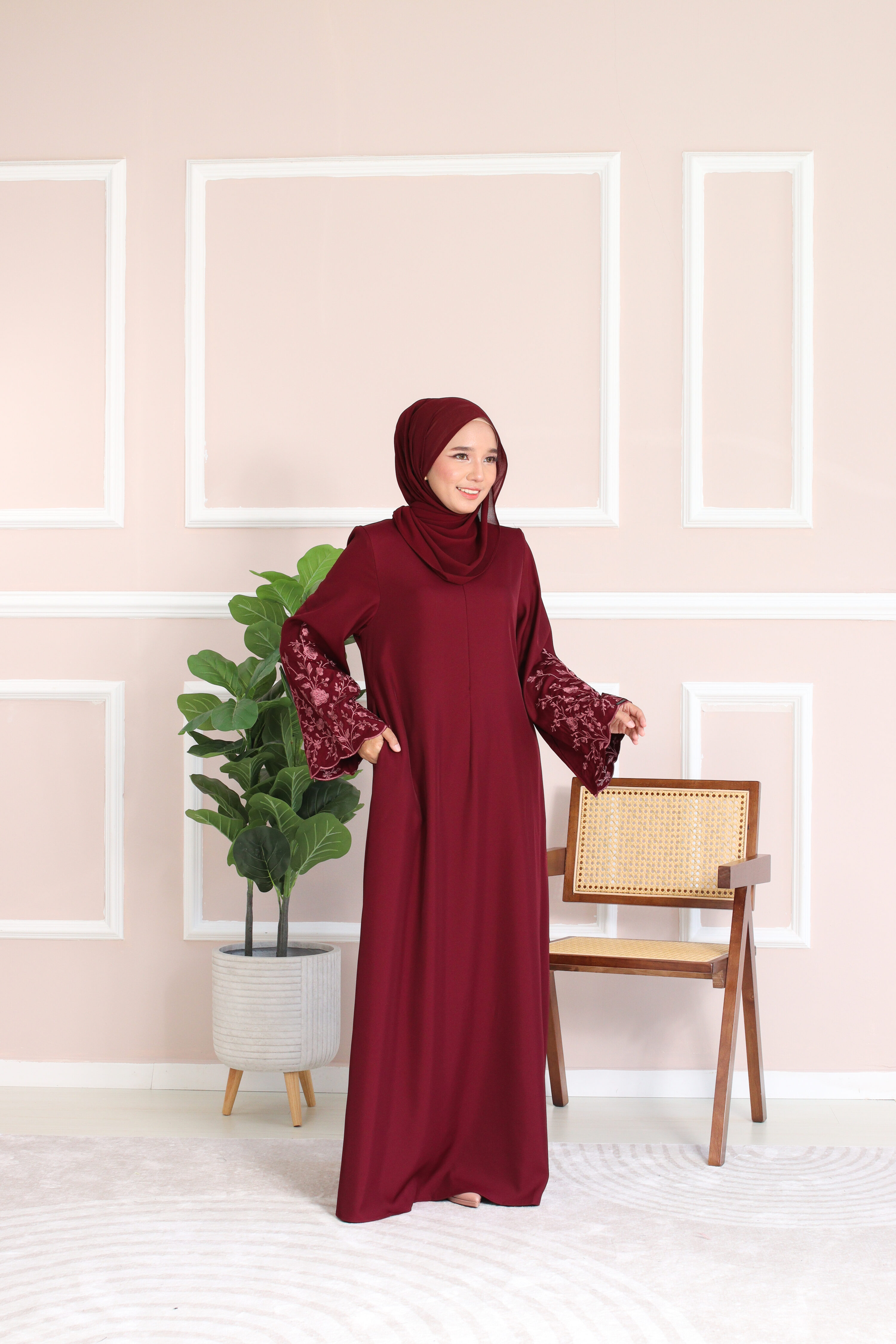 HUDA JUBAH - Maroon