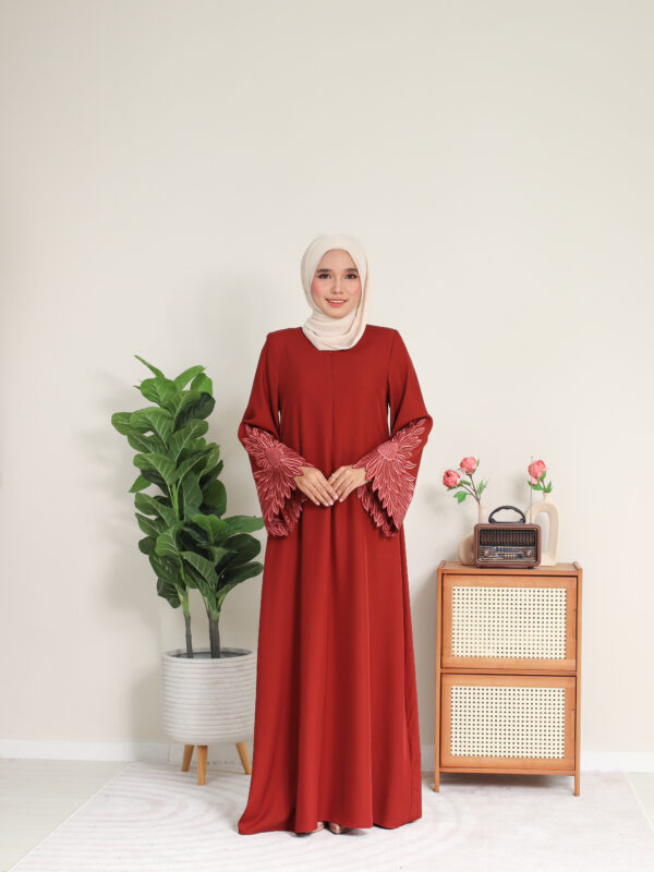 ABAYA DHIA- Brick Red